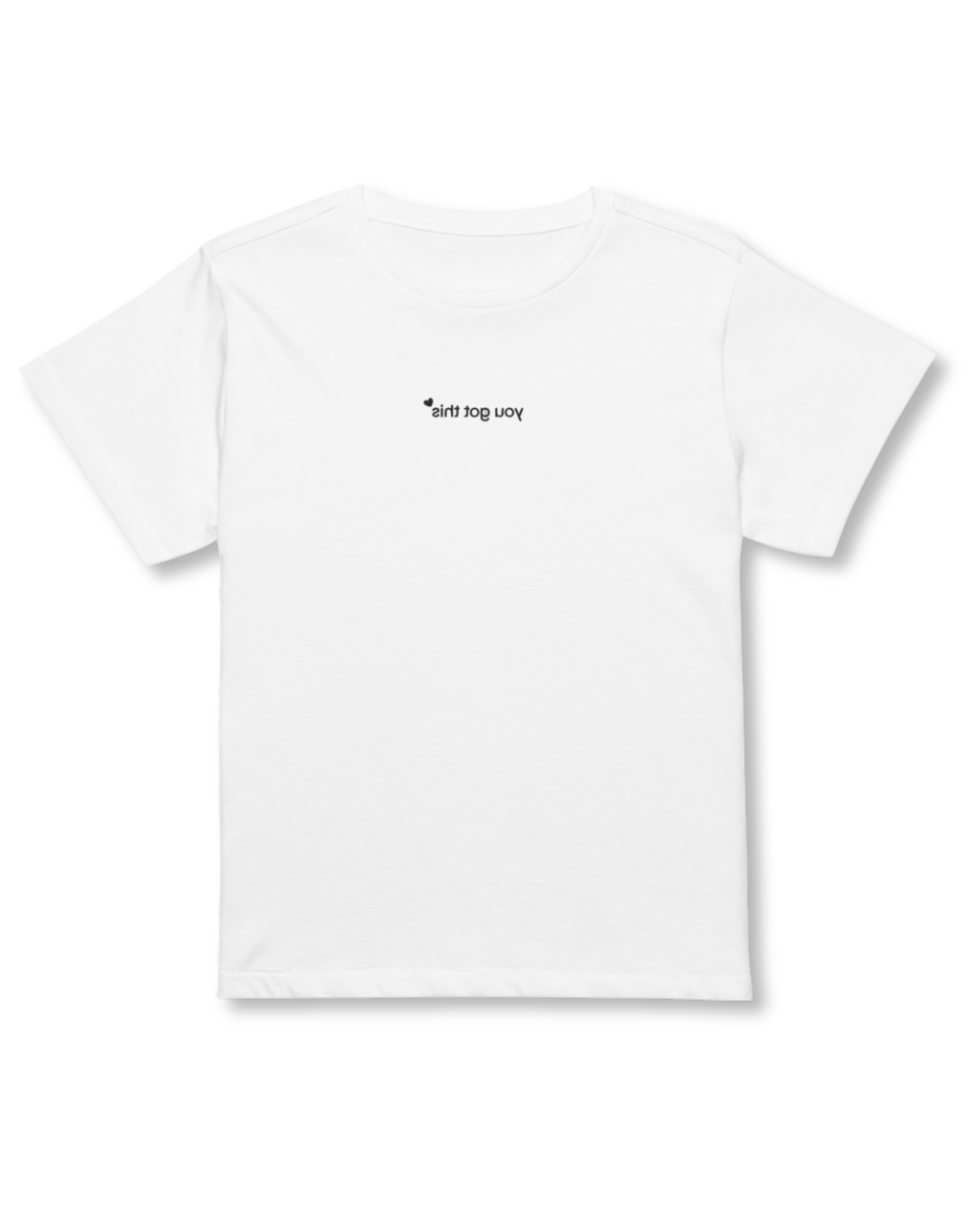 white affirmation t-shirt you got this embroidered front view white background